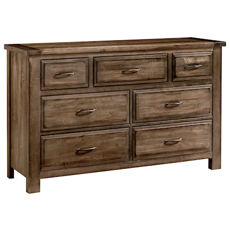 Solid Wood Triple Dresser - 7 Drawers